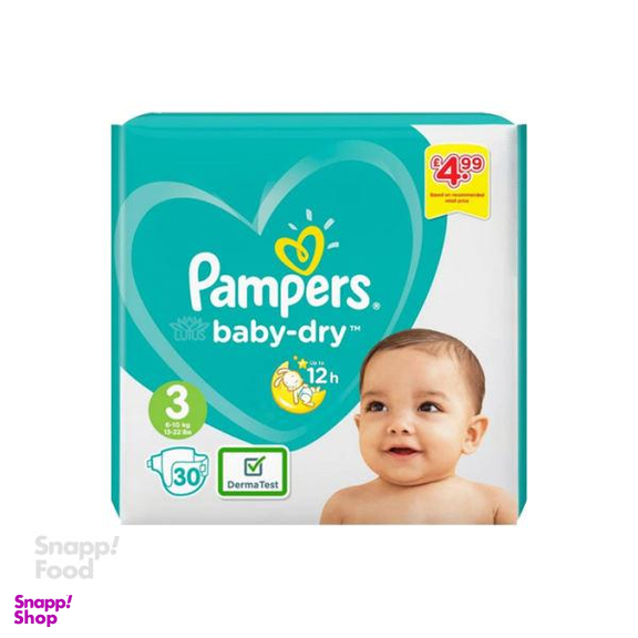 پوشک پمپرز (Pampers) مدل Baby Dry سایز 3 بسته 30 عددی