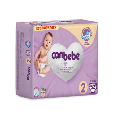 پوشک کودک جان به به (Canbebe) مدل Jumbo Paket سایز 2 بسته 52 عددی