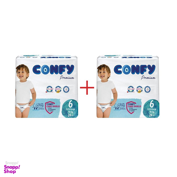 پوشک کودک کانفی (Confy) سایز 6 بسته 24 عددی مجموعه 2 عددی