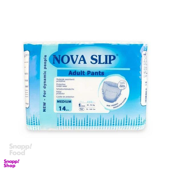 پوشک شورتی بزرگسال نوا اسلیپ (Nova slip) مدل 001 سایز M بسته 14 عددی