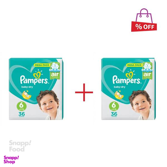 پوشک بچه پمپرز (Pampers) سری Baby Dry سایز شش 33 عددی مجموعه 2 عددی