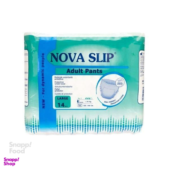 پوشک شورتی بزرگسال نوا اسلیپ (Nova slip) مدل 002 سایز L بسته 14 عددی