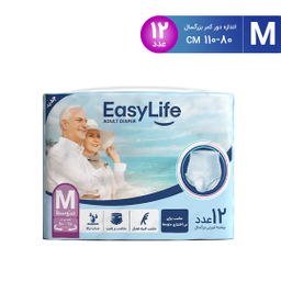 پوشینه شورتی بزرگسال ایزی لایف سایز متوسط بسته 12 عددی