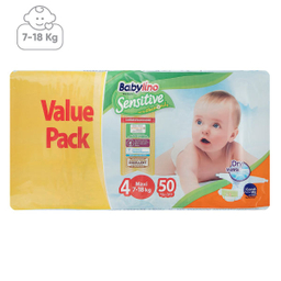 پوشک ضد حساسیت بیبی لینو (Babylino) مدل Value Pack سایز 4 بسته 50 عددی