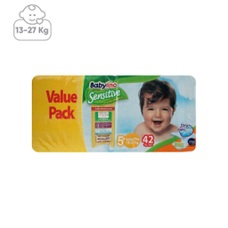 پوشک ضد حساسیت بیبی لینو (Babylino) مدل Value Pack سایز 5Plus بسته 42 عددی