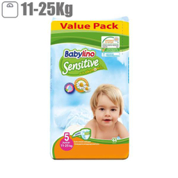 پوشک ضد حساسیت بیبی لینو (Babylino) سایز 5 مدل Value Pack بسته 44 عددی