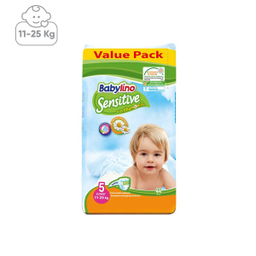 پوشک ضد حساسیت بیبی لینو (Babylino) سایز 5 مدل Value Pack بسته 44 عددی