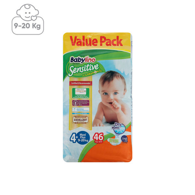 پوشک ضد حساسیت بیبی لینو (Babylino) مدل Value Pack سایز 4Plus بسته 46 عددی