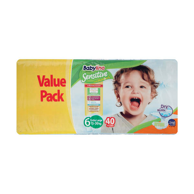 پوشک ضد حساسیت بیبی لینو (Babylino) مدل Value Pack سایز 6 بسته 40 عددی