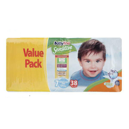 پوشک ضد حساسیت بیبی لینو (Babylino) مدل Value Pack سایز 7 بسته 38 عددی