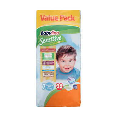 پوشک ضد حساسیت بیبی لینو (Babylino) مدل Value Pack سایز 7 بسته 38 عددی