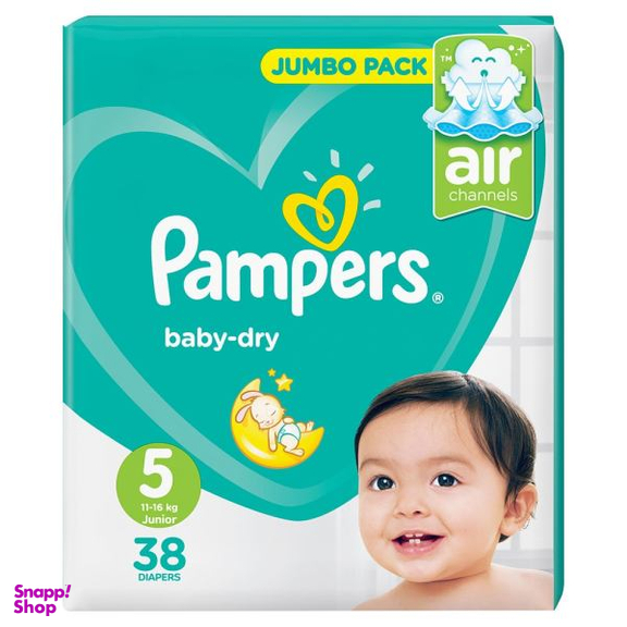 پوشک پمپرز (Pampers) مدل Baby Dry سایز 5 بسته 38 عددی