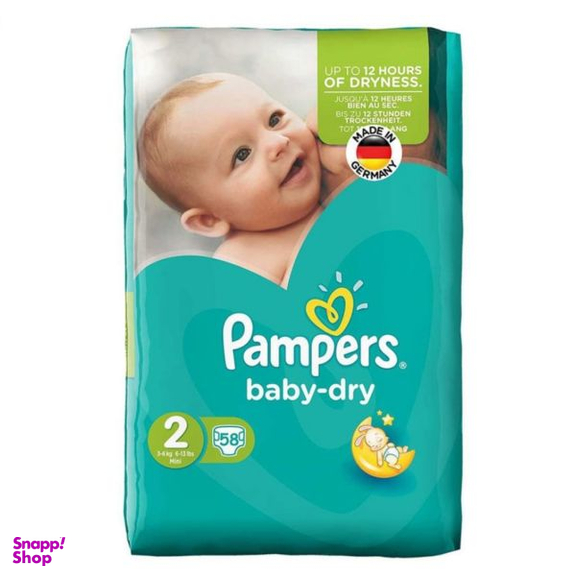 پوشک کودک پمپرز (Pampers) مدل New Baby Dry سایز 2 بسته 58 عددی
