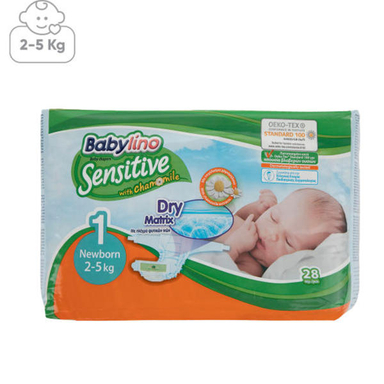 پوشک ضد حساسیت بیبی لینو (Babylino) مدل Normal سایز 1 بسته 28 عددی