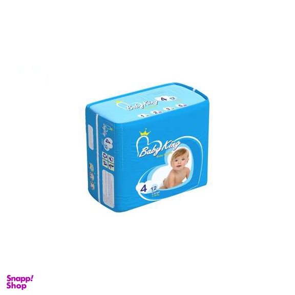 پوشک بیبی کینگ (Baby King) سایز 4 بسته 12 عددی