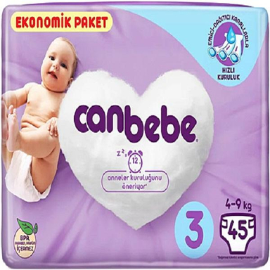 پوشک کودک جان به به (Canbebe) مدل Jumbo Paket سایز 3 بسته 45 عددی