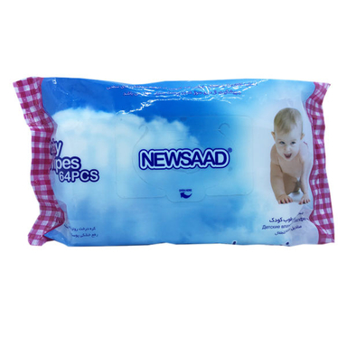 دستمال مرطوب کودک نیوساد (Newsaad) مدل Blue Baby Wipes بسته 64 عددی