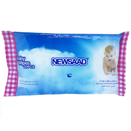 دستمال مرطوب کودک نیوساد (Newsaad) مدل Blue Baby Wipes بسته 20 عددی