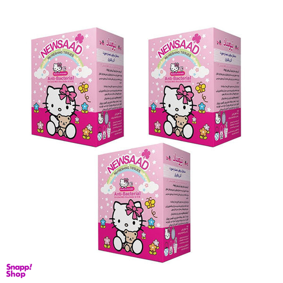 دستمال مرطوب کودک نیوساد (Newsaad) مدل Girl 03 مجموعه 3 عددی
