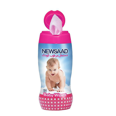 دستمال مرطوب کودک نیوساد (Newsaad) مدل Baby Wipes بسته 64 عددی