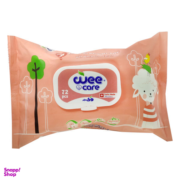 دستمال مرطوب وی کر (Wee Care) مدل 112 بسته 72 عددی
