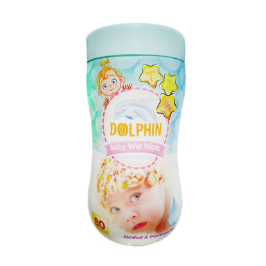 دستمال مرطوب کودک دلفین (Dolphin) مدل Premium بسته 80 عددی