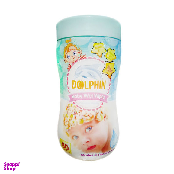 دستمال مرطوب کودک دلفین (Dolphin) مدل Premium بسته 80 عددی