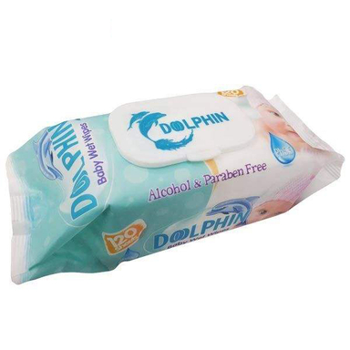 دستمال مرطوب دلفین (Dolphin) مدل Byby بسته 120 عددی