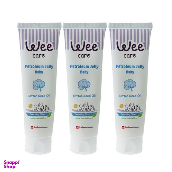 وازلین ژله‌ ای کودک وی کر (Wee Care) مدل Cotton Seed Oil بسته 3 عددی