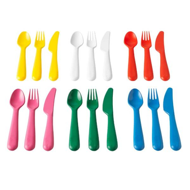 ست قاشق چنگال و چاقو کودک ایکیا (Ikea) کد 19197 بسته 18 عددی
