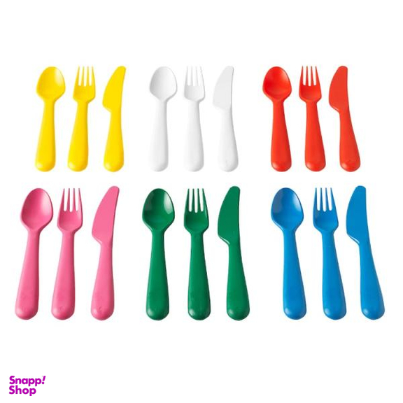 ست قاشق چنگال و چاقو کودک ایکیا (Ikea) کد 19197 بسته 18 عددی