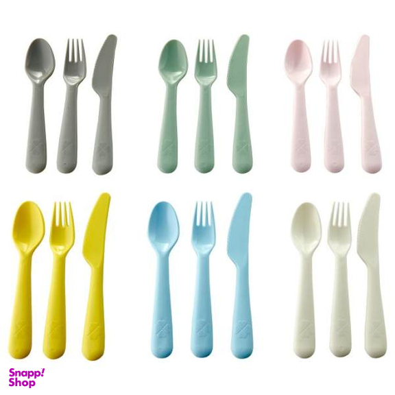 قاشق و چنگال کودک ایکیا (Ikea) کد Kalas18 بسته 18 عددی