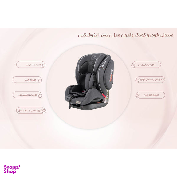 صندلی خودرو کودک ولدون (Welldon) مدل ریسر ایزوفیکس