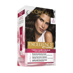 کیت رنگ مو لورآل (Loreal) مدل Excellence شماره 3 رنگ قهوه‌ای تیره حجم 48 میلی‌ لیتر