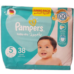 پوشک پمپرز (Pampers) مدل Baby Dry سایز 5 بسته 38 عددی