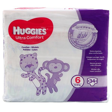 پوشک کودک هاگیز (Huggies) مدل Ultra سایز 6 بسته 34 عددی