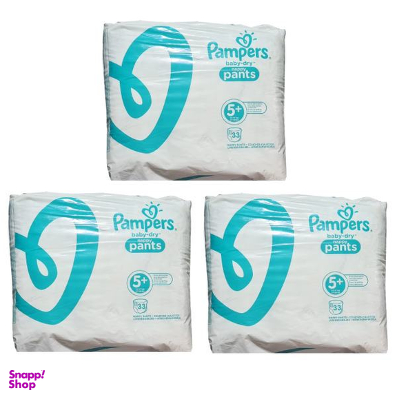 پوشک پمپرز (Pampers) مدل شورتی بسته 33 عددی مجموعه 3 عددی