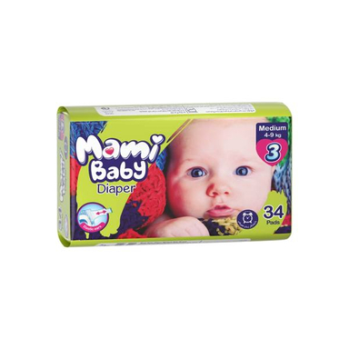 پوشک کودک مامی (Momy) کد 003 سایز 3 بسته 34 عددی