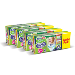 پوشک بیبی لینو (Babylino) کد 5 مجموعه 4 عددی بسته 46 عددی