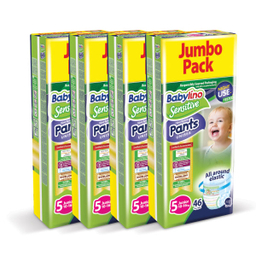 پوشک بیبی لینو (Babylino) کد 5 مجموعه 4 عددی بسته 46 عددی