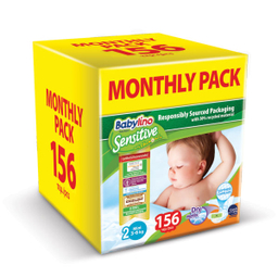 پوشک بیبی لینو (Babylino) مدل Sensitive کد 2 مجموعه 6 عددی بسته 26 عددی