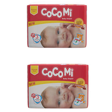 پوشک کوکومی (Cocomi) مدل pack سایز 3 مجموعه 2 عددی بسته 38 عددی