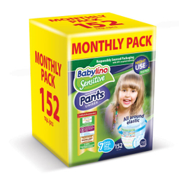 پوشک بیبی لینو (Babylino) کد 7 مجموعه 4 عددی بسته 38 عددی