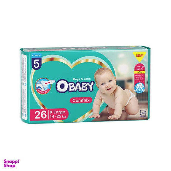 پوشک کودک او بیبی (O-Baby) مدل Comflex سایز 5 بسته 26 عددی