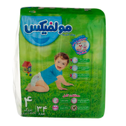 پوشک کودک مولفیکس (Molfix) سایز 4 مجموعه 4 عددی بسته 34 عددی