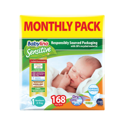 پوشک بیبی لینو (Babylino) مدل Sensitive کد 1 مجموعه 6 عددی بسته 28 عددی