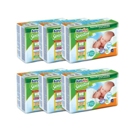 پوشک بیبی لینو (Babylino) مدل Sensitive کد 1 مجموعه 6 عددی بسته 28 عددی