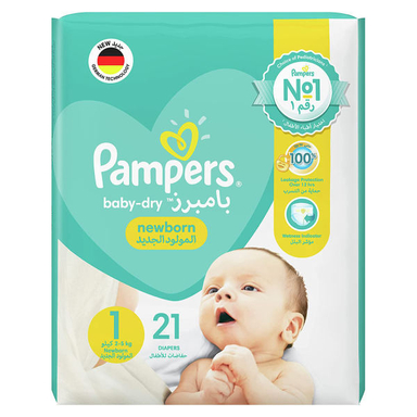 پوشک پمپرز (Pampers) مدل Baby Dry کد 1 بسته 21 عددی