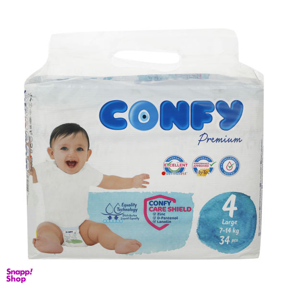 پوشک بچه کانفی (Confy) سایز 4 بسته 34 عددی