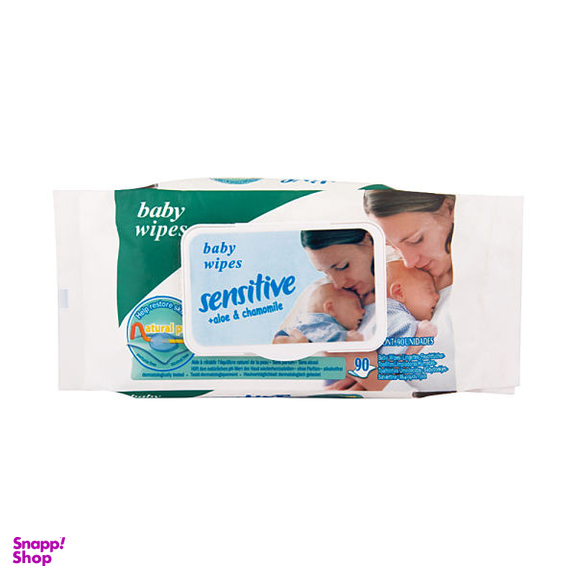 دستمال مرطوب کودک مدل Sensitive بسته 90 عددی